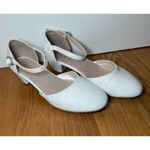 The Children's Place Girl's Low Heel Dress White Pumps Size 4